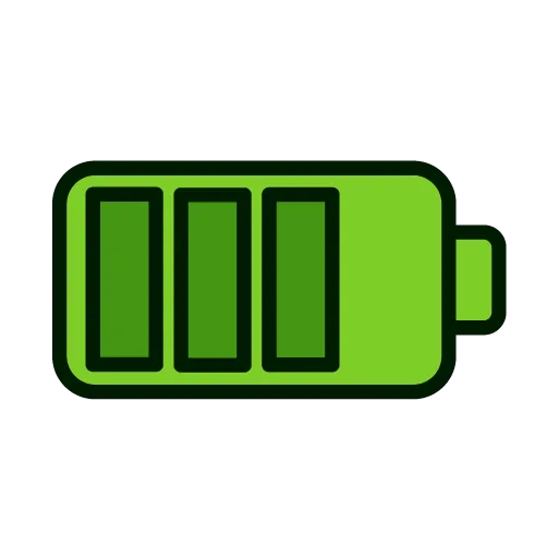 Grünes Batterie-Icon, das eine voll aufgeladene Hochvolt-Batterie symbolisiert, steht für innovative Energie- und Speichertechnologien.